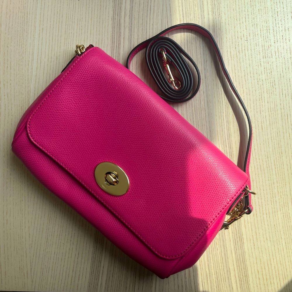 Coach Pink Crossbody Bag with Chain